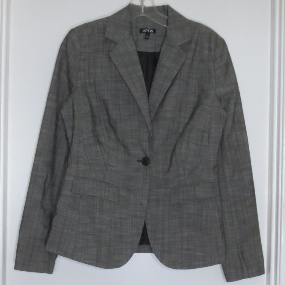 Apt.9 Blazer Suit Jacket In Multi-Tone Gray Cotto… - image 1